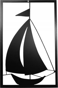 Fém Fali Dekoráció Hajó Fekete