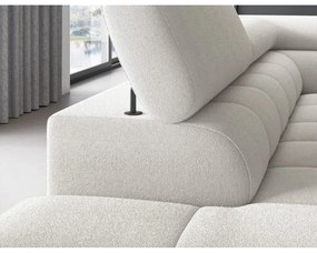 Krémszínű buklé kinyitható-tárolóhelyes sarokkanapé (bal oldali-L alakú) Ferucce – ELTAP
