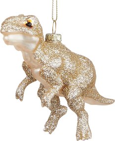 HANG ON üveg karácsonyfadísz, arany T-Rex 6 cm