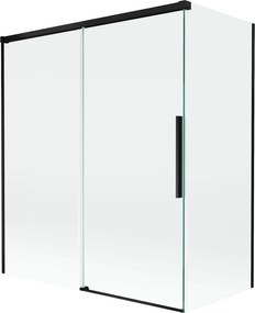 Mexen Rox kétszárnyú toló kádparaván 140 + 70 x 150 cm, átlátszó, fekete - 8C9-140-070-70-00
