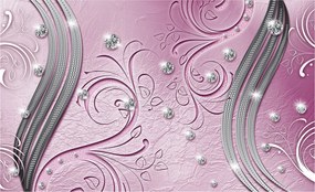 Fotótapéta Virágos Glamour Rózsa lila vinil kristály 254x184 +ragasztó