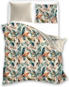 Szatén ágyneműhuzat 140x200 Milagro Pasztell levelek Őszi