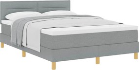 vidaXL Boxrugós ágy matracmal Világosszürke 140 x 200 cm szövet