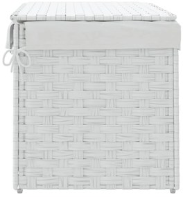 fehér polyrattan szennyeskosár fedéllel 55,5 x 35 x 34 cm