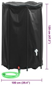 összecsukható PVC víztartály csappal 1000 L