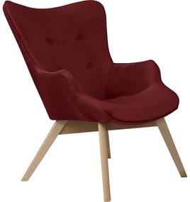 Piros bársony fotel Niko – Ropez