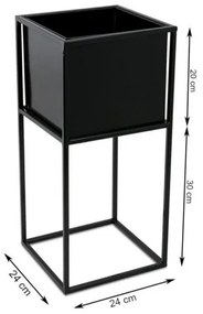 Virágállvány 50x24 cm fekete színben