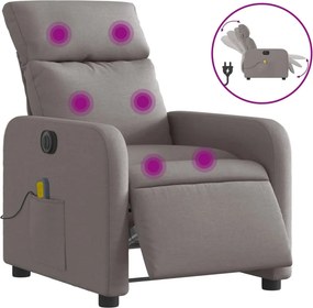vidaXL tópszínű szövet elektromos dönthető masszázsfotel