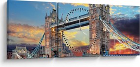 Kép - Tower Bridge, London, Anglia (órával) (90x30 cm)