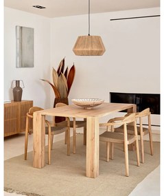 Étkezőasztal tölgyfa dekorral 100x200 cm Deyanira – Kave Home