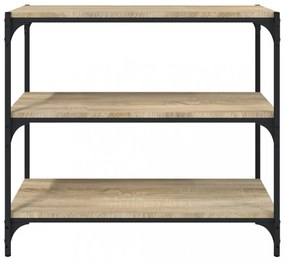sonoma tölgy szerelt fa és acél könyvszekrény 80 x 33 x 70,5 cm