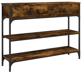 füstös tölgy színű szerelt fa tálalóasztal 100x25x75 cm