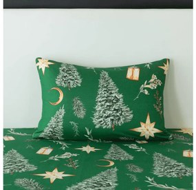 Mikroszálas párnahuzat GREEN CHRISTMAS 50x70 cm, zöld