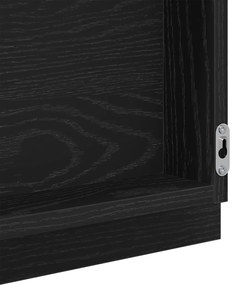 LED Fürdőszoba Tükör Fekete Tölgy 40x8.5x37 cm Műszaki Fa