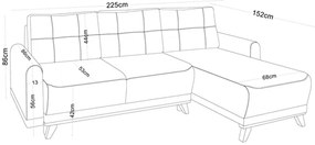 AKCIÓ világosszürke sarok ülőgarnitúra ORANGE, kétoldalas II. osztály