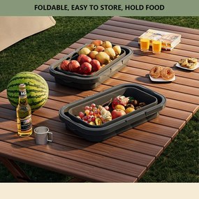 Összecsukható piknikkosár TRIGO 3 az 1-ben, szürke