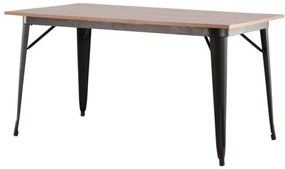 Asztal Dallas 3265Dió, Fekete, 75x80x140cm, Közepes sűrűségű farostlemez, Fém