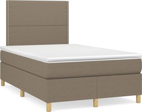 vidaXL tópszínű szövet rugós ágy matraccal 120 x 200 cm