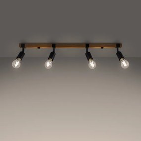 Sollux SL.1298 - Spotlámpa ZUCA 4xE27/15W/230V fekete