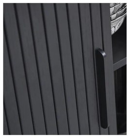 Fekete TV-állvány tölgyfa dekorral 56x180 cm Nola – Unique Furniture