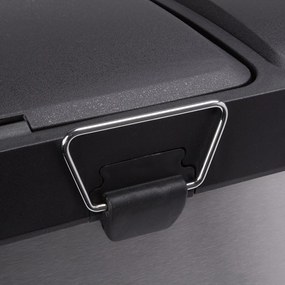 Matt ezüstszínű acél szelektív pedálos szemetes 18+8 l Tri Selectif – MSV