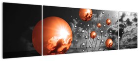 Absztrakt képek - narancssárga gömbök (170x50cm)