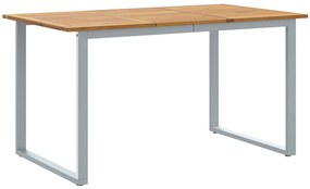 vidaXL Kerti Asztal Szürke 140 x 80 x 75 cm Tömör Akácfa