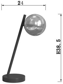 ONLI - Asztali lámpa PALOMA 1xG9/10W/230V 38,5 cm fekete/füstös