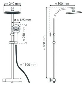 Schütte 60076 - MADURA FRESH termosztátos zuhanyszett, fekete