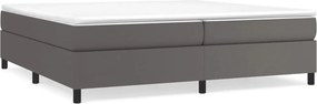 vidaXL szürke műbőr rugós ágy matraccal 200 x 200 cm