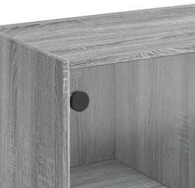 szürke sonoma színű szerelt fa tálalószekrény 102x37x75,5 cm