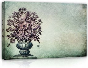Vászonkép 60x40 Vintage csokor botanika antik nosztalgia virágok retro