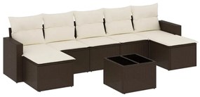8 részes barna polyrattan kerti ülőgarnitúra párnákkal