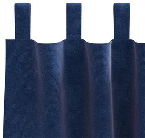 Függönyök Húzó Hurokkal 2 db Sötétkék Pamut