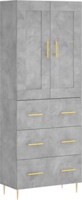 vidaXL betonszürke szerelt fa magasszekrény 69,5 x 34 x 180 cm