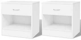 242547  Nightstand 2 pcs with Drawer White