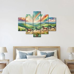 Kép – Vágtázó lovak a tájban (150x105 cm)