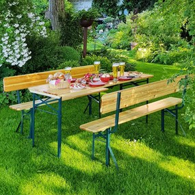 Casaria® Sörkészlet kartámasszal 170 cm - összecsukható