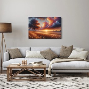 Kép – Naplemente a mezőn (90x60 cm)
