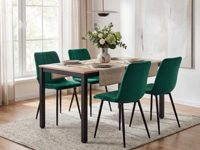 LAVA zöld bársony szék fekete lábakkal