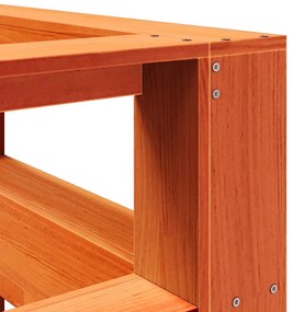 Könyvespolc fejtámla L-alakú viaszbarna 135 cm tömör fa fenyőfa