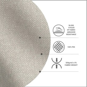 Szürkésbézs kárpitozott egyszemélyes ágy 90x200 cm Alba – Maison de Rêve