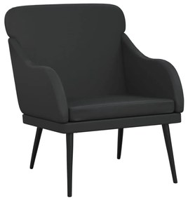 Fekete műbőr fotel 63 x 76 x 80 cm