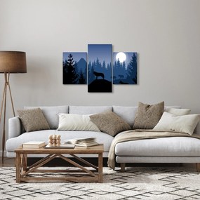 Kép - Egy farkasfalka teliholdkor (90x60 cm)