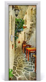 Poszter tapéta ajtóra görög taverna 75x205 cm