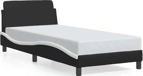 vidaXL fekete és fehér műbőr ágykeret Dover 90x190 cm