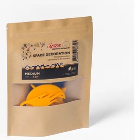 Medium 8 db-os sárga-kék filc karácsonyi dekoráció - Spira