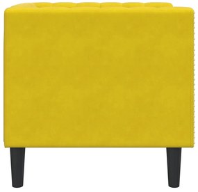 sárga bársony Chesterfield kanapéfotel