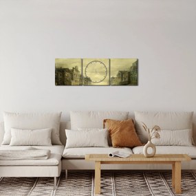Egy nyugati város képe (órával) (90x30 cm)