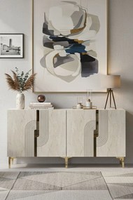 Meyra 180 - White, Travertine, Gold
